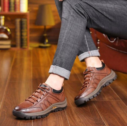 Men's Hand-Sewn Leather Casual Shoes Orthopedic Support