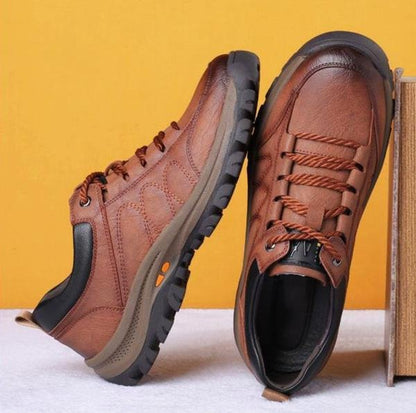 Men's Hand-Sewn Leather Casual Shoes Orthopedic Support