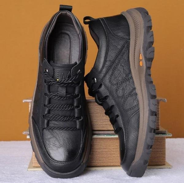 Men's Hand-Sewn Leather Casual Shoes Orthopedic Support