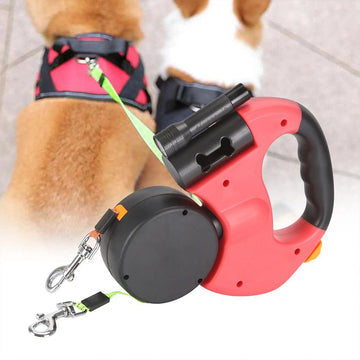 DualDog Retractable Double Dog Leash 360 Degree Rotation