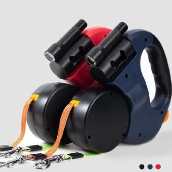DualDog Retractable Double Dog Leash 360 Degree Rotation