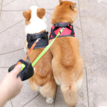 DualDog Retractable Double Dog Leash 360 Degree Rotation