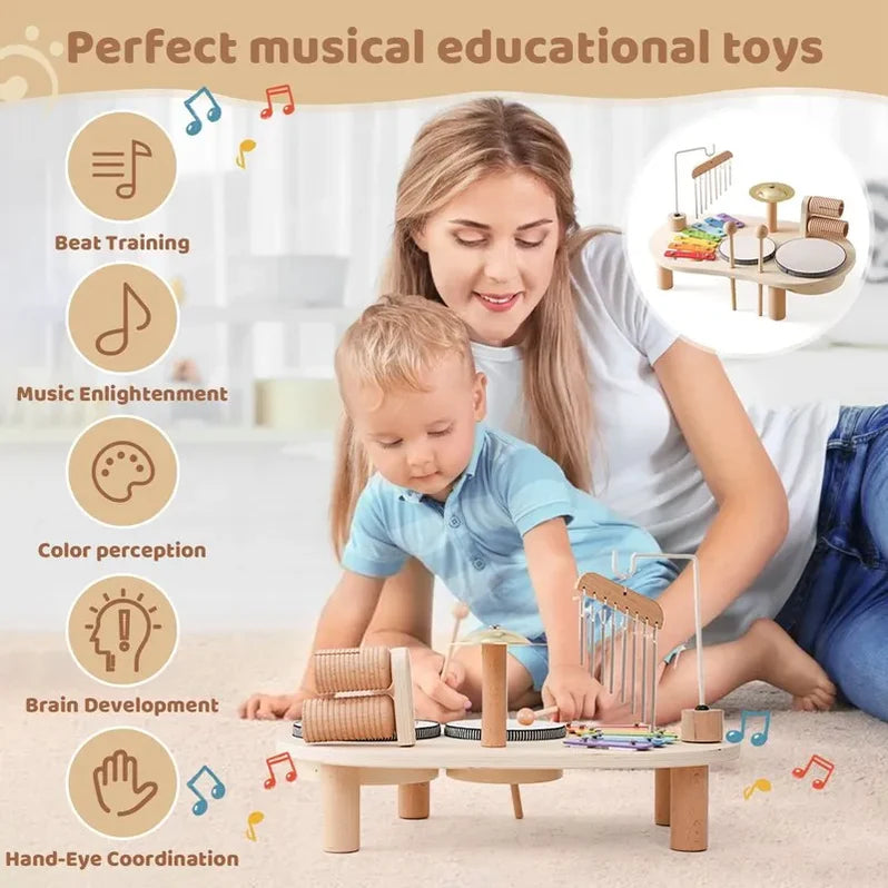 Children's Music Station Wooden Musical Toy Set