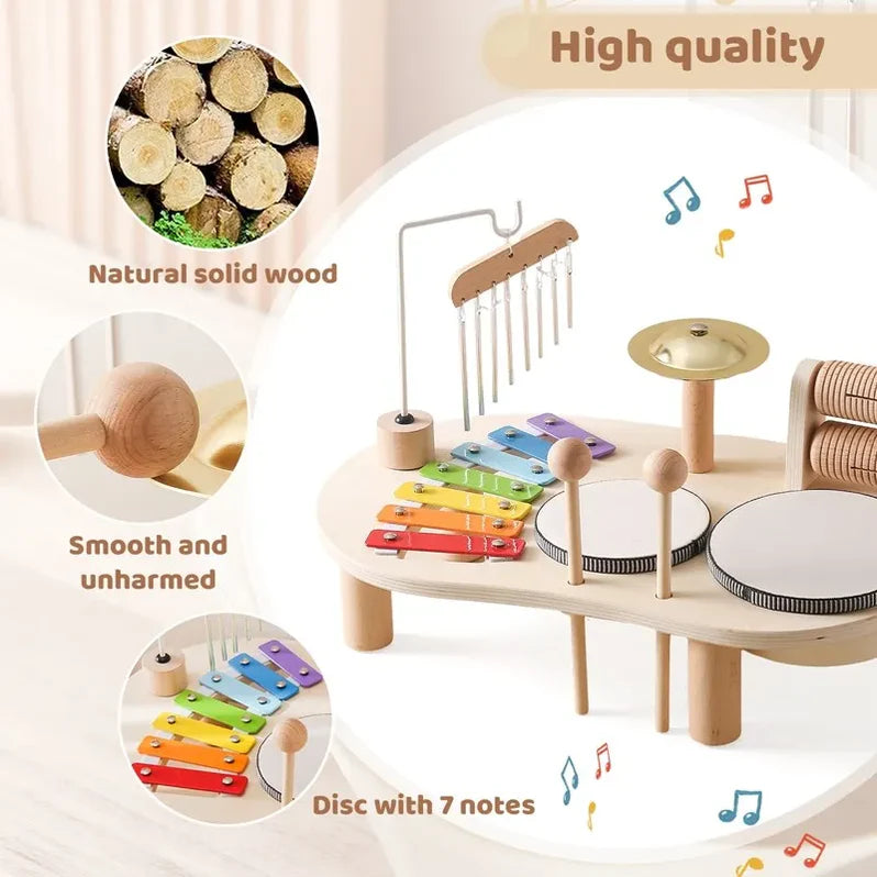Children's Music Station Wooden Musical Toy Set