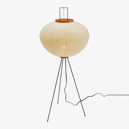 Rice Paper Floor Lamp with Metal Frame for Modern Indoor Spaces