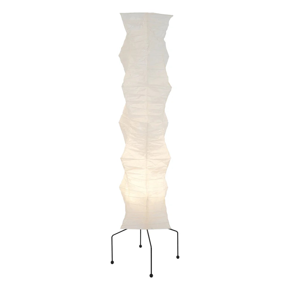 Rice Paper Floor Lamp with Metal Frame for Modern Indoor Spaces