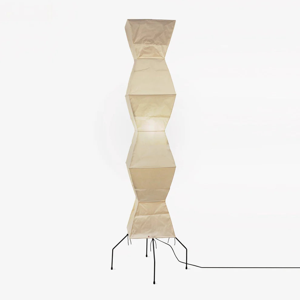 Rice Paper Floor Lamp with Metal Frame for Modern Indoor Spaces