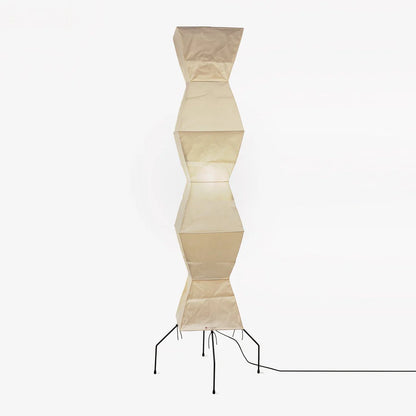 Rice Paper Floor Lamp with Metal Frame for Modern Indoor Spaces