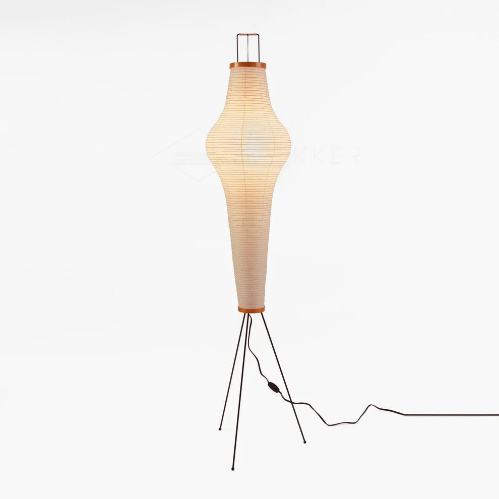 Rice Paper Floor Lamp with Metal Frame for Modern Indoor Spaces