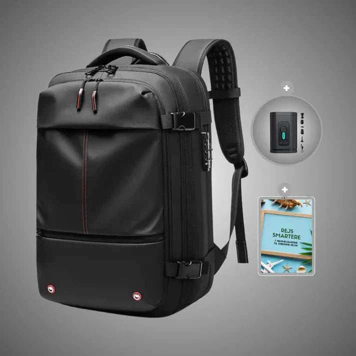 Expandable Vacuum Compression Backpack, Waterproof Travel Bag with Lock