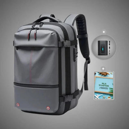 Expandable Vacuum Compression Backpack, Waterproof Travel Bag with Lock