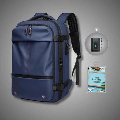Expandable Vacuum Compression Backpack, Waterproof Travel Bag with Lock