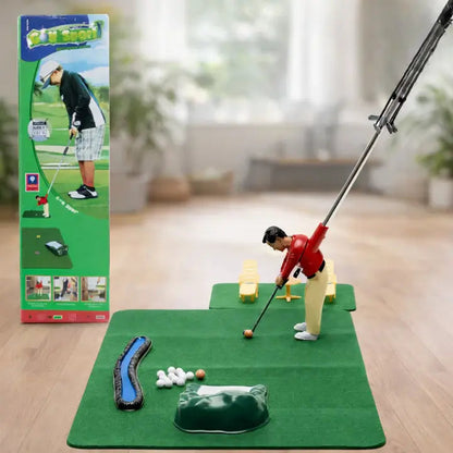 Indoor Mini Golf Set with 6 Clubs and Adjustable Course Layout