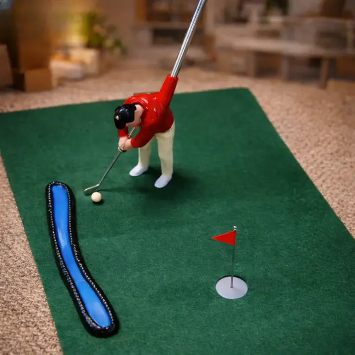 Indoor Mini Golf Set with 6 Clubs and Adjustable Course Layout