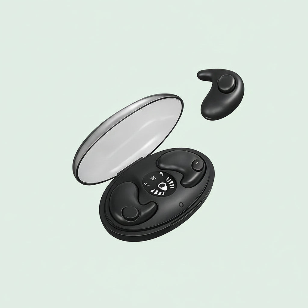Wireless Flat Earbuds with Compact Design and Charging Case