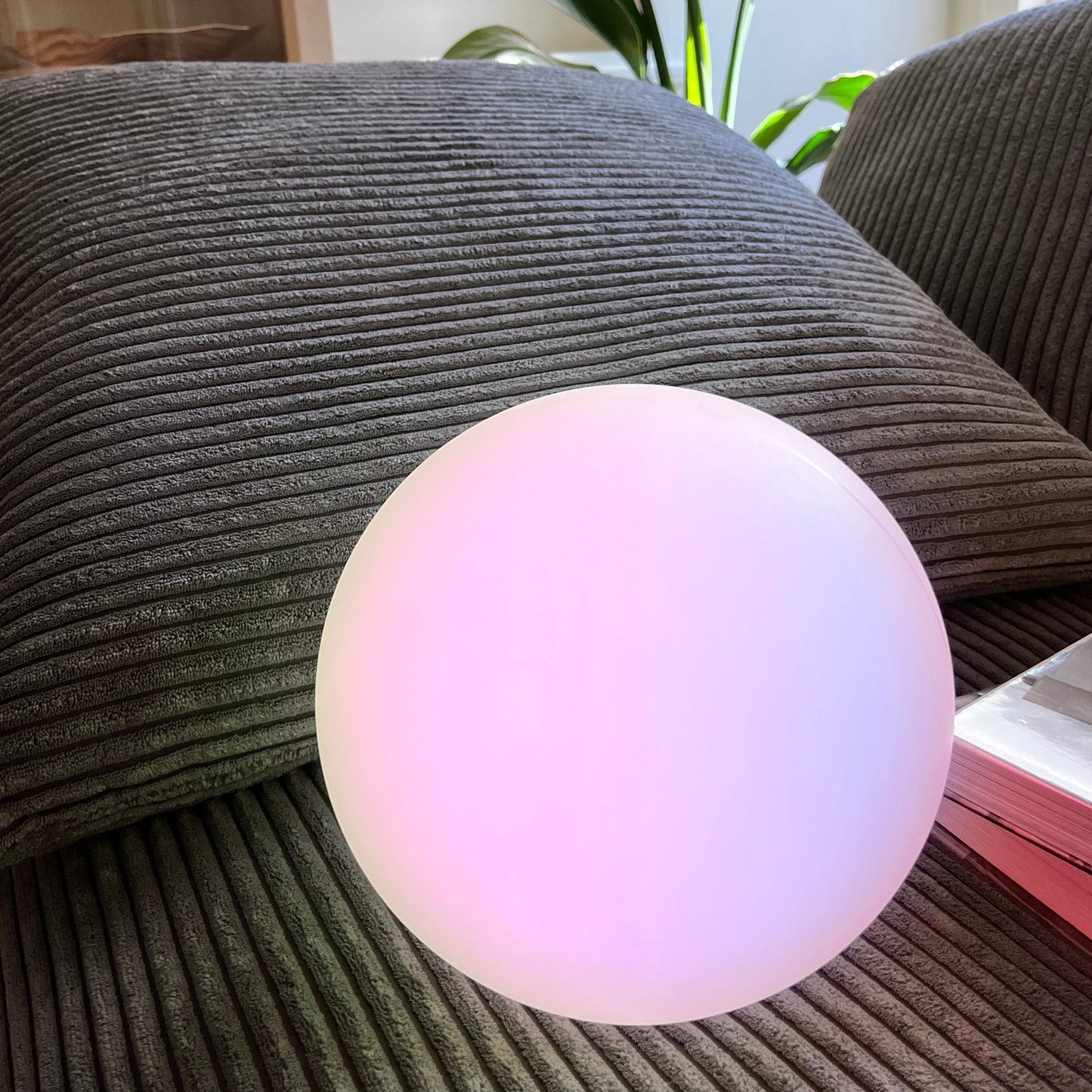 Color Changing LED Orb Lamp with Remote Control and 10-Hour Battery Life