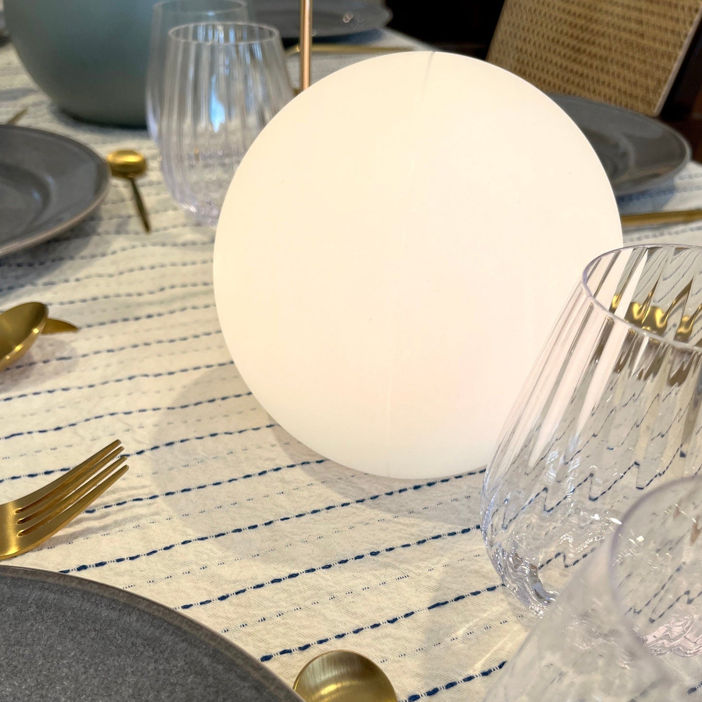 Color Changing LED Orb Lamp with Remote Control and 10-Hour Battery Life