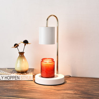 Arched Metal Table Lamp with Focused Beam and Compact Base