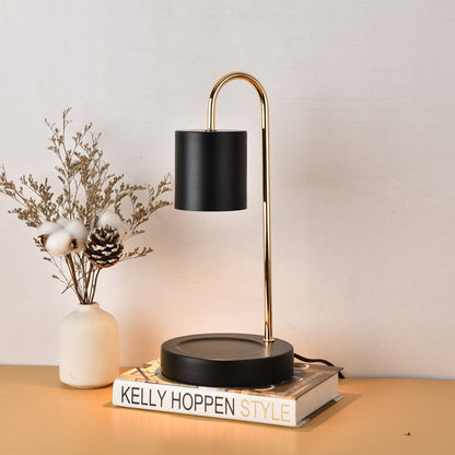 Arched Metal Table Lamp with Focused Beam and Compact Base