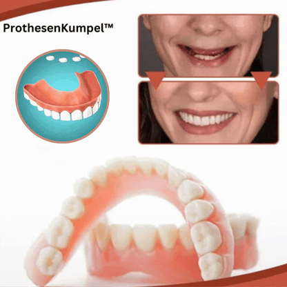 Adjustable Silicone Denture Set with Upper and Lower Pieces for Natural Fit