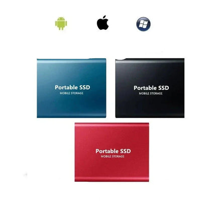 External SSD Drive with Universal Port and Cross-Platform Compatibility, Compact Slim Design
