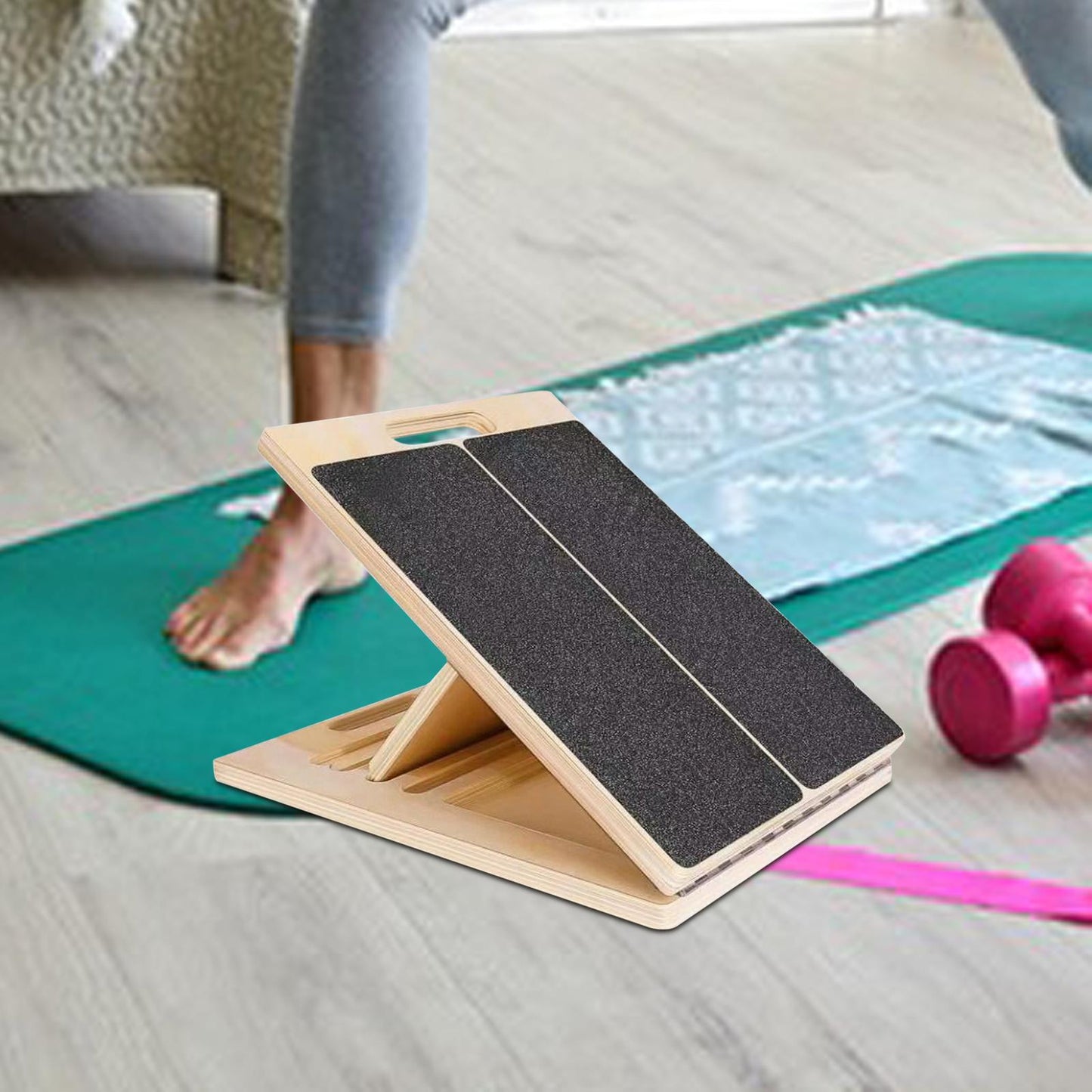 Calf Stretcher Board with Adjustable Incline and Non-Slip Surface, Foldable