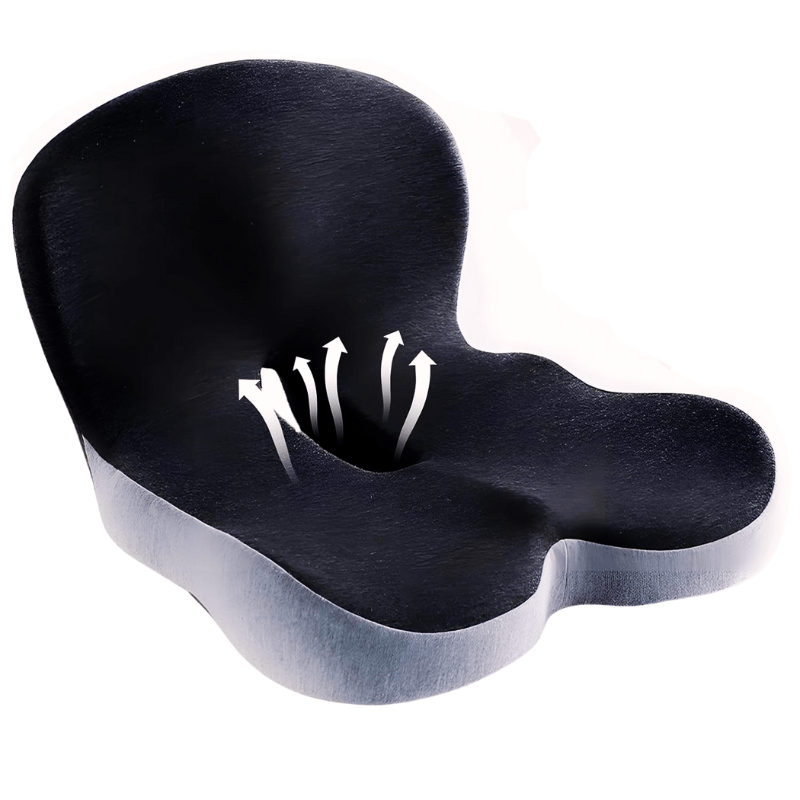 Memory Foam Seat Cushion with Non-Slip Base and Washable Cover