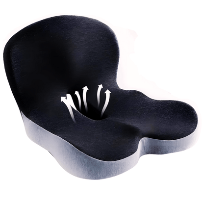 Memory Foam Seat Cushion with Non-Slip Base and Washable Cover