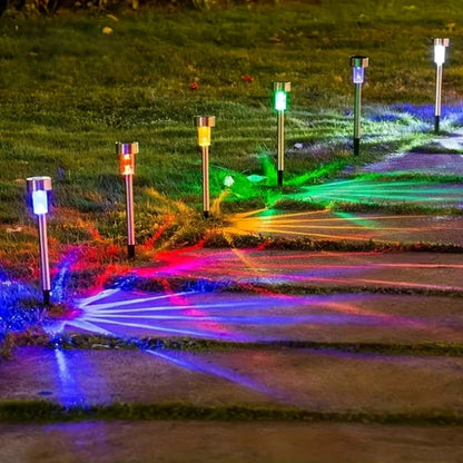 Solar Pathway Stake Lights for Garden and Yard Decor, 10 Piece