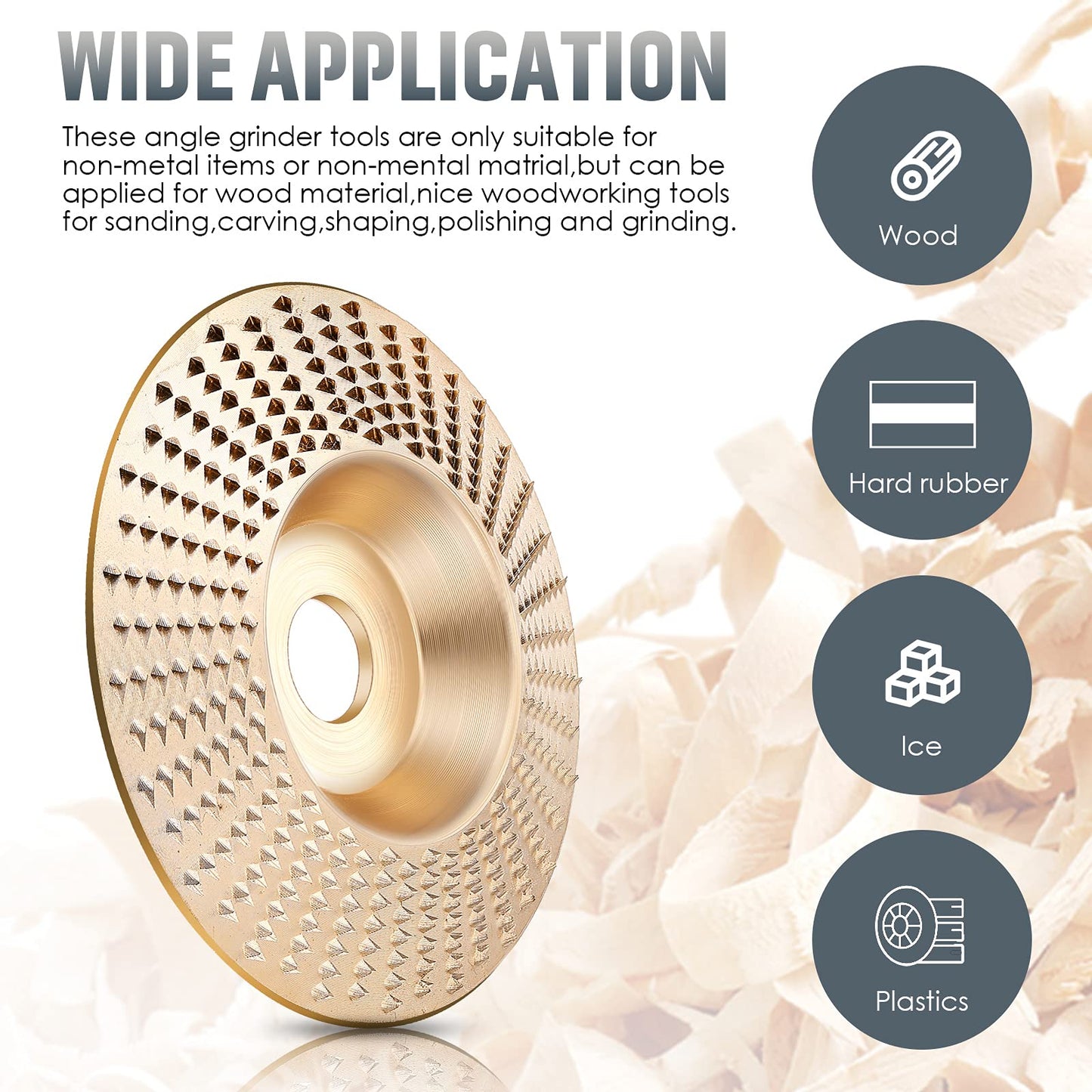 Tungsten Carbide Grinding Disc Set with Flat, Beveled and Arc Discs for Angle Grinder