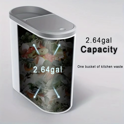 Streamlined Space Saving Trash Can with Easy Press Top Lid