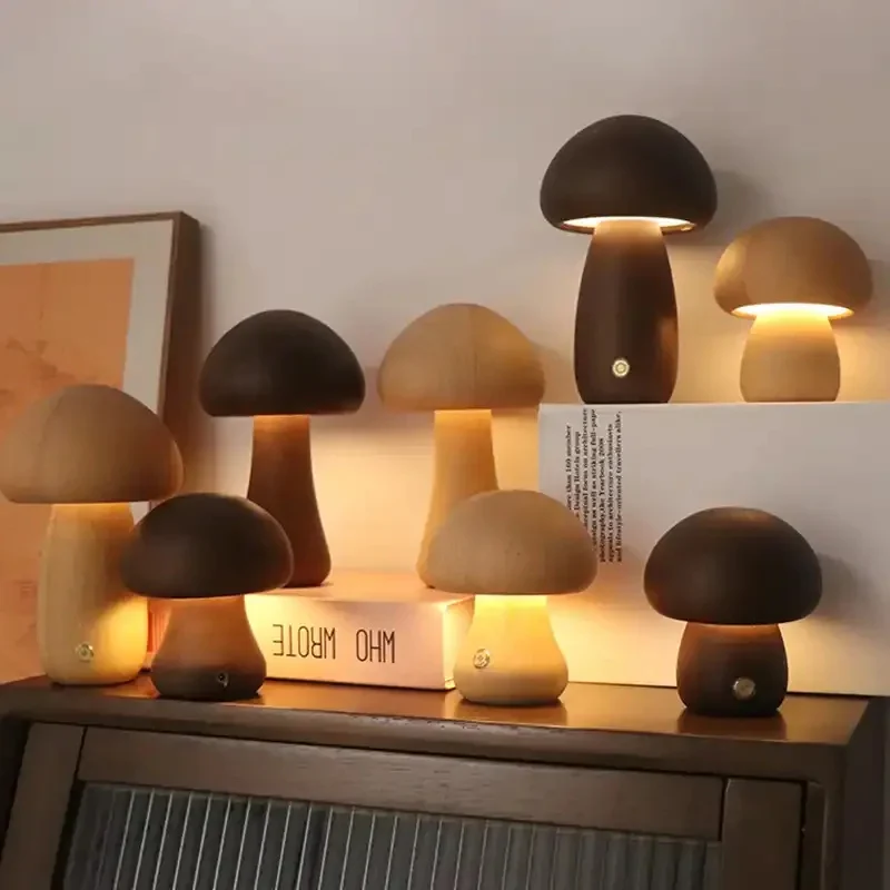 Mushroom Night Light with Touch Control and Adjustable Brightness