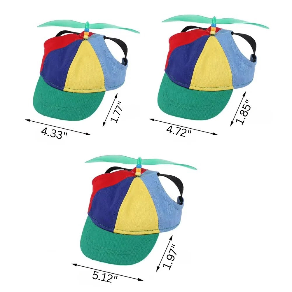 Colorful Pet Hat with Propeller Design