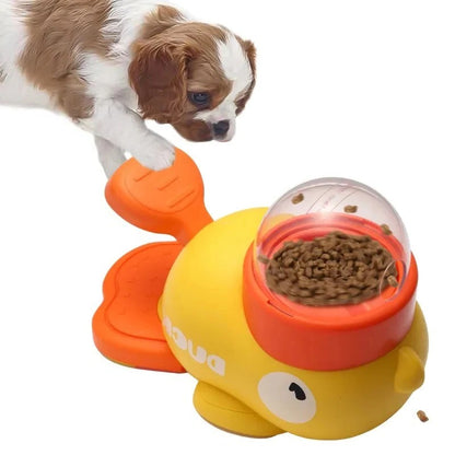 Cartoon Duck Dog Food Feeder, Interactive Pet Puzzle Toy