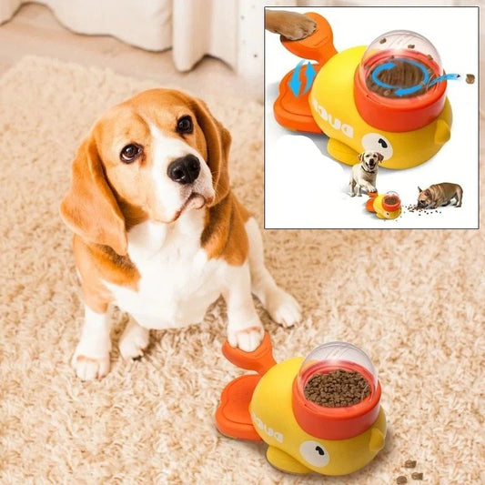 Cartoon Duck Dog Food Feeder, Interactive Pet Puzzle Toy