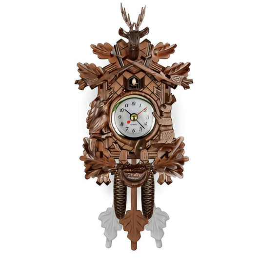 Traditional Cuckoo Wall Clock with Retro Wooden Style
