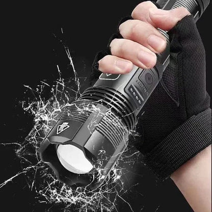 Rechargeable Heavy-Duty Pocket Flashlight with LED Pointer Mode