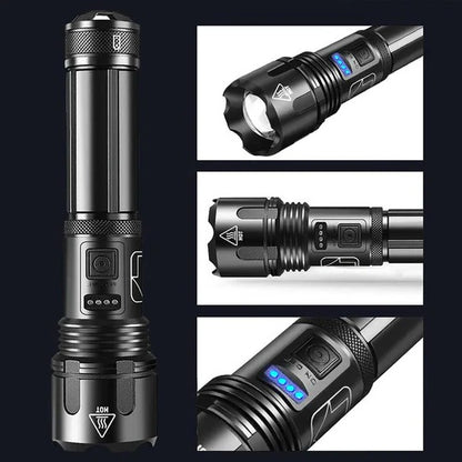 Rechargeable Heavy-Duty Pocket Flashlight with LED Pointer Mode