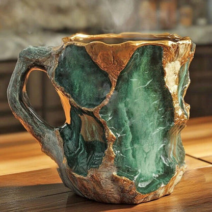 Clear Crystal Coffee Mug with Modern Mineral Glass Look