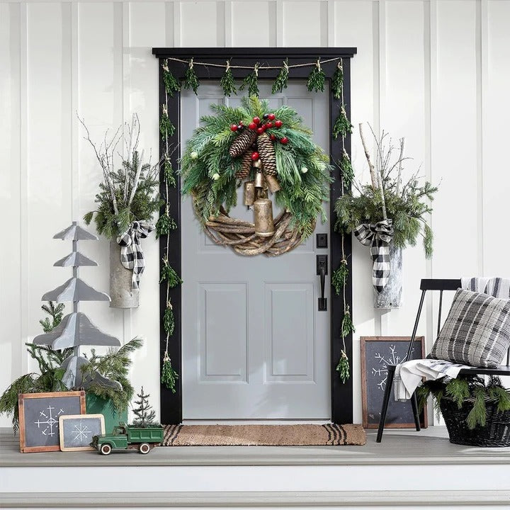 Handcrafted Farmhouse Holiday Wreath with Natural Accents