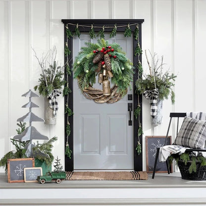 Handcrafted Farmhouse Holiday Wreath with Natural Accents