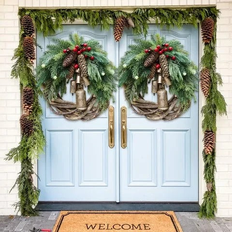 Handcrafted Farmhouse Holiday Wreath with Natural Accents