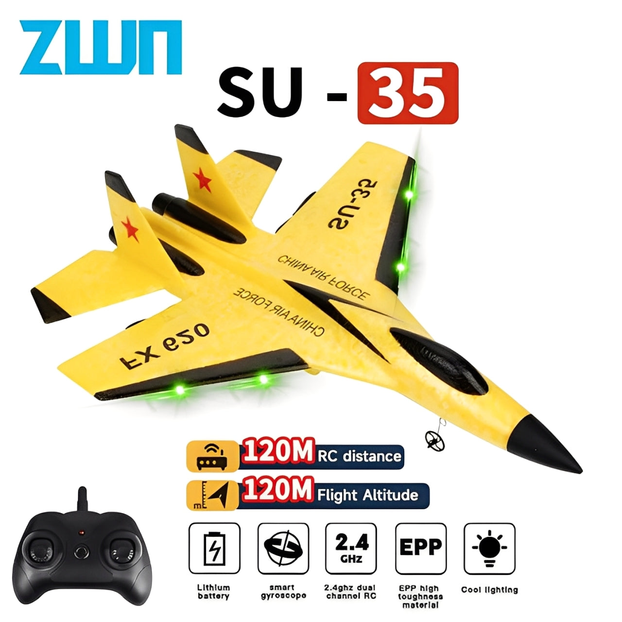 SU35 Remote Control Jet Glider with LED Light