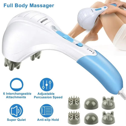Electric Handheld Percussion Massager with Dual Heads