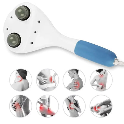 Electric Handheld Percussion Massager with Dual Heads