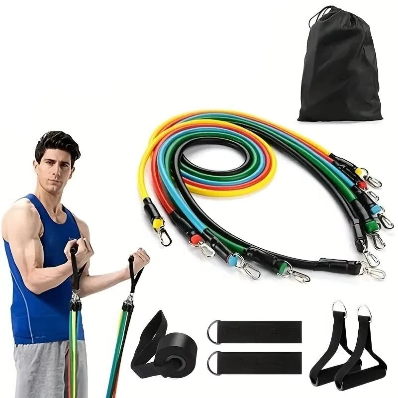 Resistance Band Set with Ankle Straps, Handles, and Carry Bag