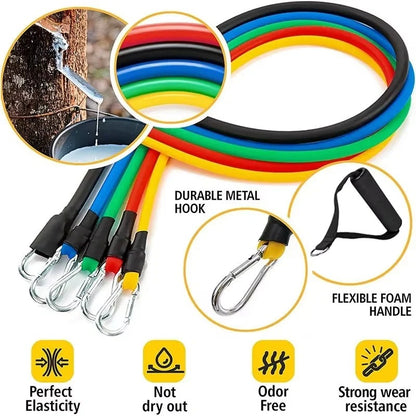 Resistance Band Set with Ankle Straps, Handles, and Carry Bag