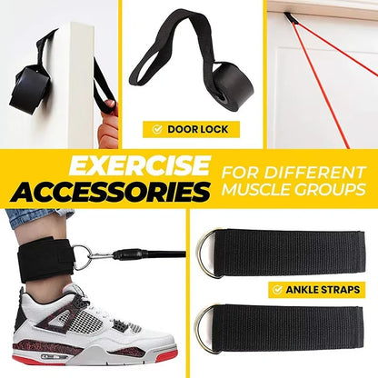 Resistance Band Set with Ankle Straps, Handles, and Carry Bag