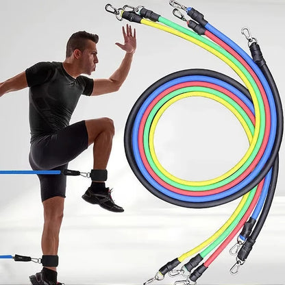 Resistance Band Set with Ankle Straps, Handles, and Carry Bag