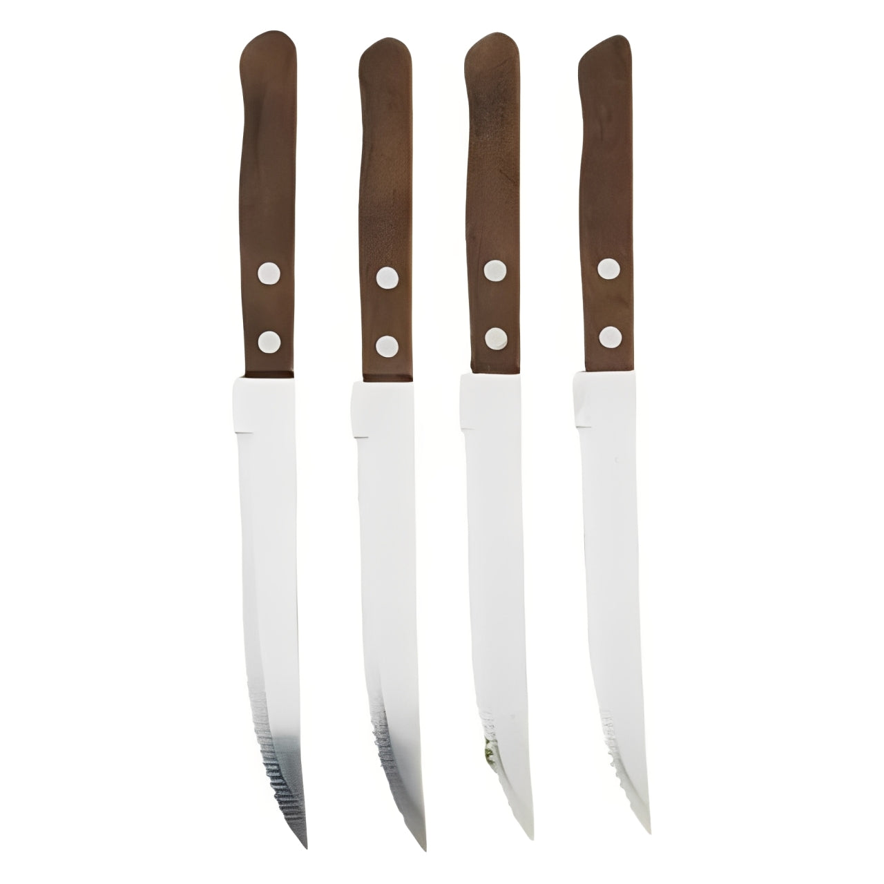 Stainless Steel Steak Knives with Wooden Handles